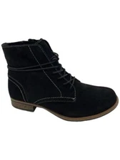 Earth Origins Suede Lace-Up Ankle Boots Adara Black