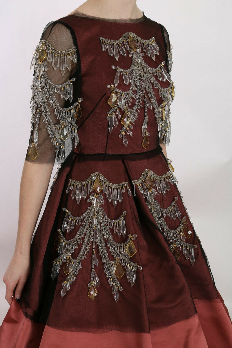 DOLCE & GABBANA Dress Crystal Chandelier Silk Princess Gown