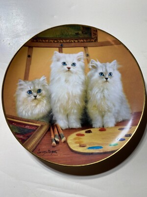 Franklin Mint Heirloom Larry Grant ''Paint Us Please'' Limited Edition Cat Plate