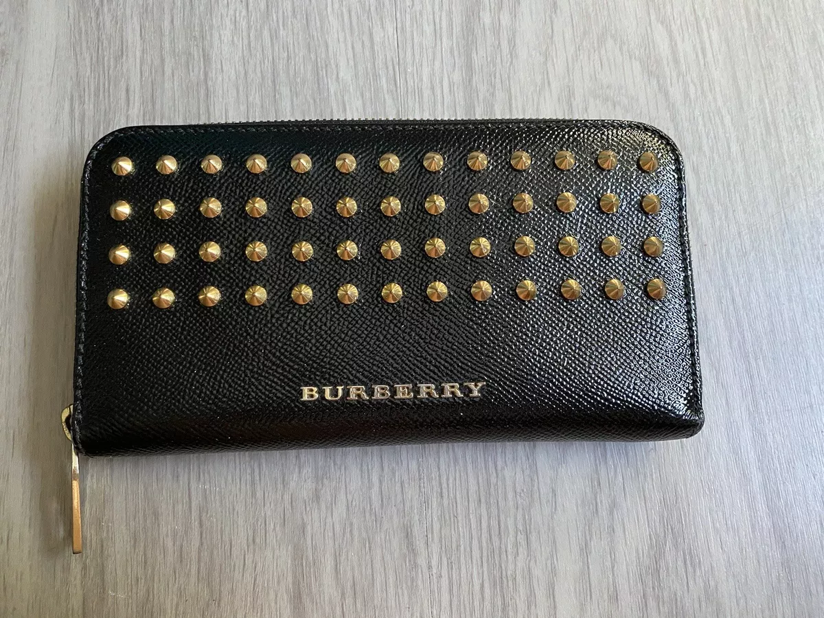 Authentic Burberry black studded wallet