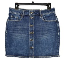 NWT Old Navy High-Rise Secret-Slim Pockets Button Front Denim Skirt Strength