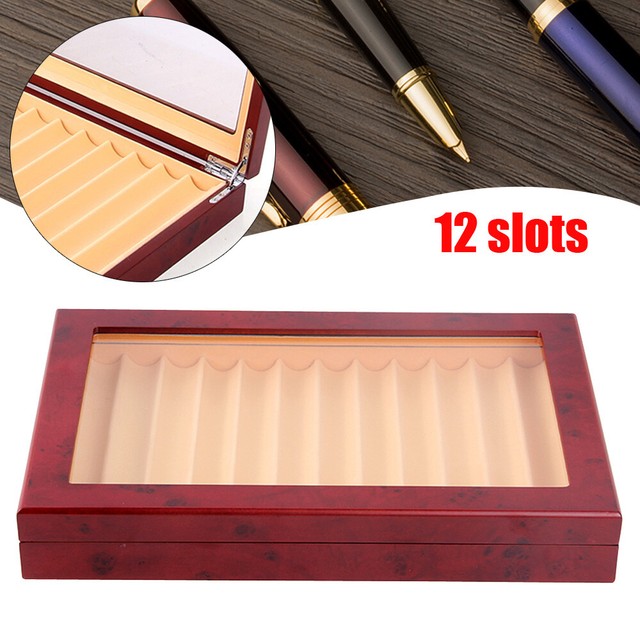 Wooden Box Fountain Pen Display Pen Storage Box Wood Case 12 Pens Capactity USA eBay