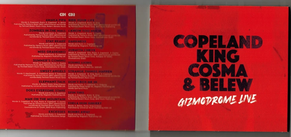COPELAND / KING / COSMA & BELEW - GIZMODROME LIVE - 2CD - neu + OVP - The Police - Bild 3 von 3