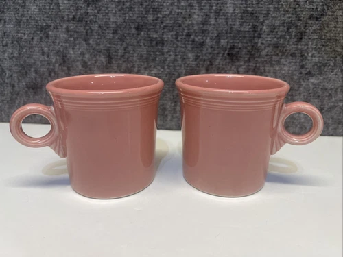 HOMER LAUGHLIN FIESTAWARE ROSE PINK MUGs RING Handle USA P86 Tom  & Jerry