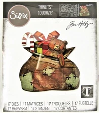 Sizzix Thinlits Tim Holtz Toyland Colorize Cutting Dies Santas Bag 664972 New