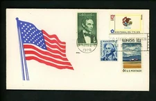 Ranto Cachet US FDC #1653 w/ 1339 113 Illinois IL on American Flag cachet 1976