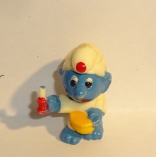 SCHLAFMÜTZE SCHLUMPF mit blauer Kerzenspitze E. D. D. S. Schlümpfe 1983 ORIG.