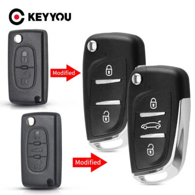 KEYYOU 2/3 Buttons CE0523 Modified Remote Car Key Shell Case For Citroen C2 C4 C
