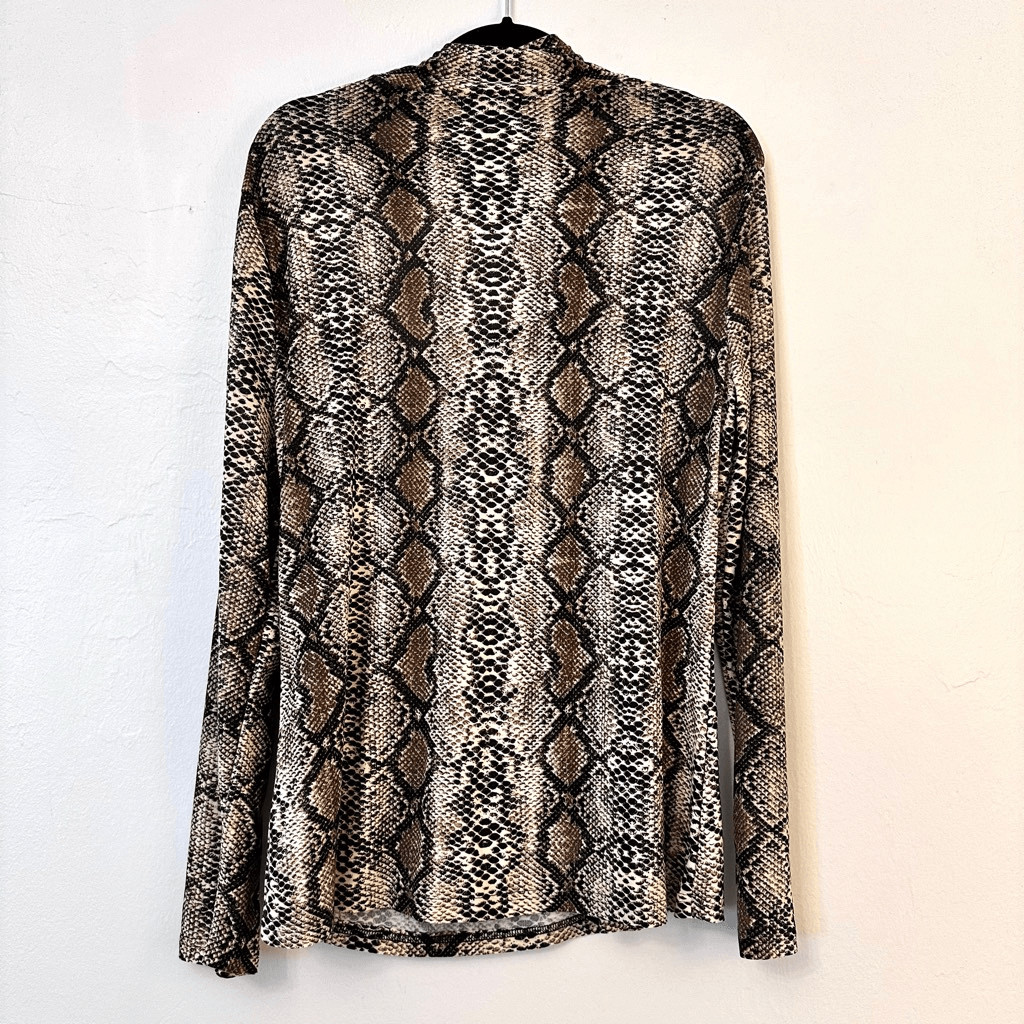 Shein Python Print Mock Neck Stretch Cutout Long … - image 2