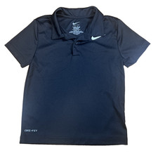 Nike Golf Dri Fit Polo Size 6-7 Year Old Boys Black EUC Kids Performance Shirt