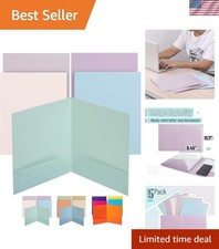 Plastic Folders with Pockets, 5 pcs, Muted Pastel Colors, 2 Pocket Plastic Fo...