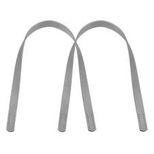 Leather Bag Handle, 2Pcs 23.6" l 1/16" W Leather Purse Strap, Light Grey