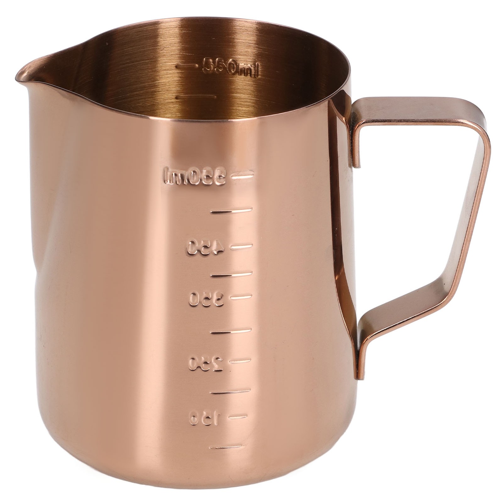 550ML Milk Frothing Cup With Scale Rose Gold Stainless Steel Frothing Pitcher Co