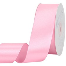 Rose Pink Satin Ribbon 1-1/2 inch X Continuous 50 Yards, Single Face Polyester