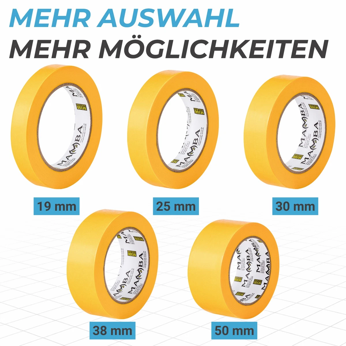 Profi Goldband Karton 24-48 Rollen 50m Krepp Fineline Washi Malerband 19-50mm