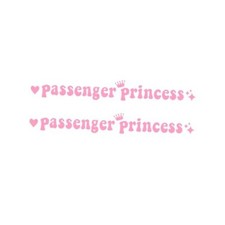 2 PCS Passenger Princess Sticker, Funny Car Rearview Mirror 7.9 Inch Pink