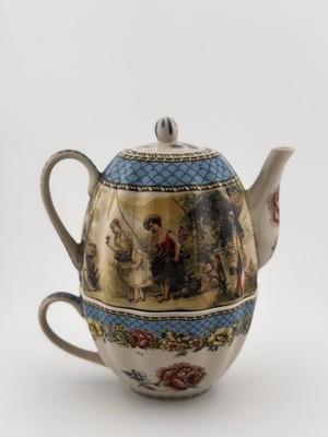 Vintage Arnart Royal Carltonyy ''Tea for One'' Set-Fragonard Courting Couple Motif