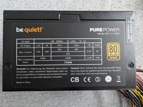 be quiet! Pure Power L7 730 Watt Netzteil - Non-Modular, 80+ Bronze