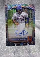 2025 Bowman Chrome Mega Elian Pena #BMA-EP Prospect Autograph Steel Metal /100