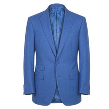 Bespoke Custom Loro Piana Blazer Super Fine Wool Blue 4 Seasons Jacket 42-44