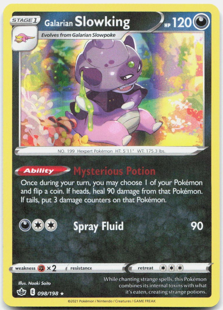 Galarian Slowking 098/198 Holo Rare Chilling Reign Pokemon Holo Lightly Played