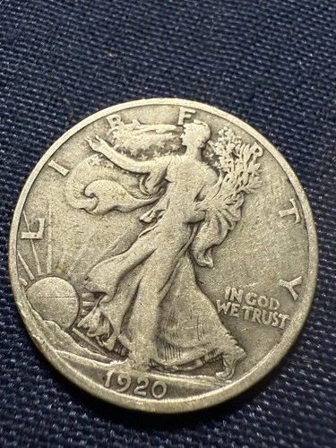 1920-S Walking Liberty Half Dollar VF Details 90% Silver San Francisco Mint