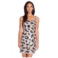 NWT Adrianna Papell sequin leopard print dress blush sz 12