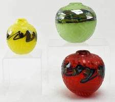 Lot of 3 John Byron Art Glass Vases VS74