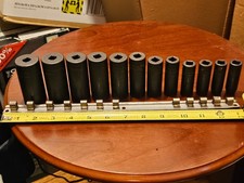 Vintage Snap-on Simf320 Series 12 Piece Deep Well Impact Socket Set Usa Snap On