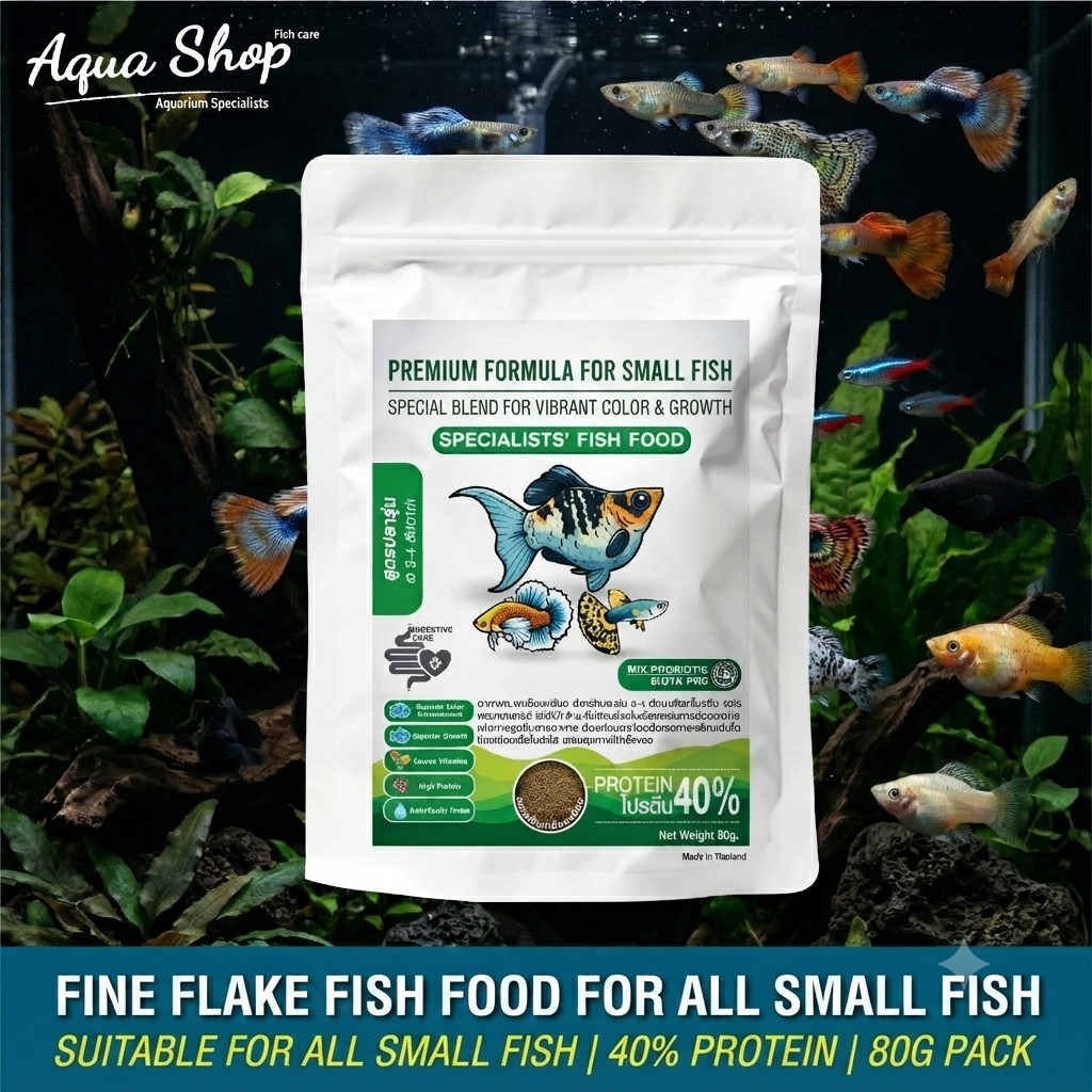 Balloon Molly & All Fish Flake Food (Green Bag) Slow-Sinking Diet 80g