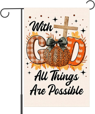 Fall Christian Garden Flags for Outside, Religious Fall House Flag for Yard outs
