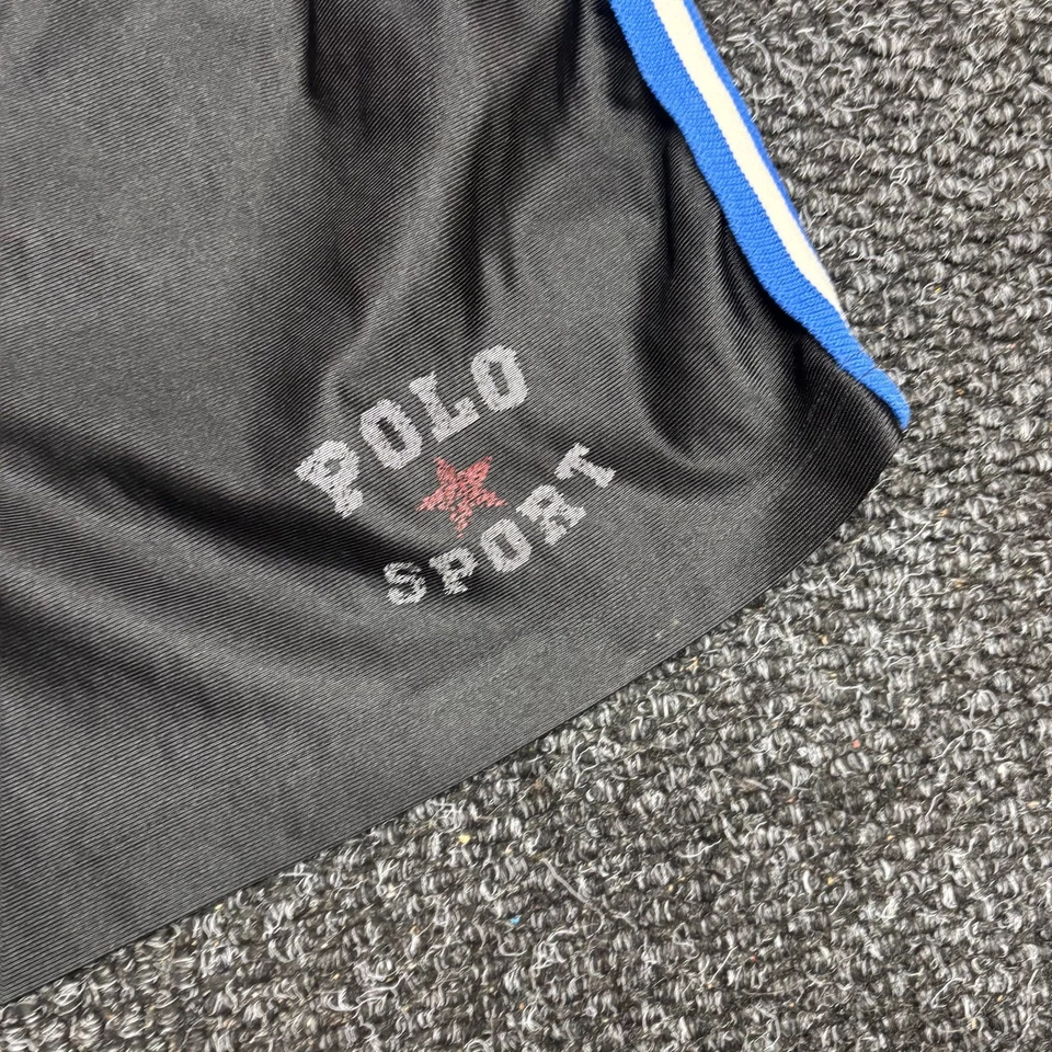 Винтажные черные нейлоновые шорты Polo Sport Ralph Lauren с полосой ДЕФЕКТ - Изображение 2 из 4