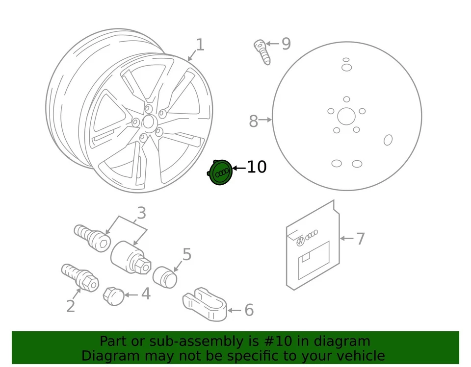 NEW OEM Volkswagen Wheel Center Cap Audi Logo 81A601170 Audi 2020-2025 - Image 4 of 4