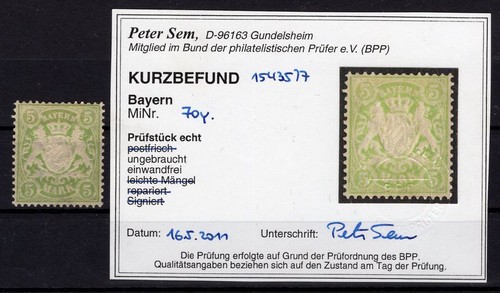Bavaria 70y Paper Type MH BPP Befund (EA0276