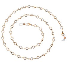 Rhinestones Beaded Eyeglass Chain for Women, Gold Eyeglasses Strap Holder