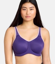 Wacoal 34D Sports Bra Purple Maximum Support Underwire NEW 78