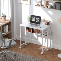 Homcom Schreibtisch Klappbar Kleiner 80 Cm Klappschreibtisch Mit Rollen Weiß
