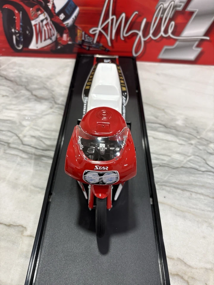 Angelle Seeling 2001 Winston Pro Stock Drag Bike 1:9 Diecast NHRA Display Case - Image 2 of 4