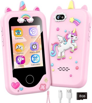 Kids Smart Phone with Dual Camera, Game & Music Player, Toddler Learning Play To