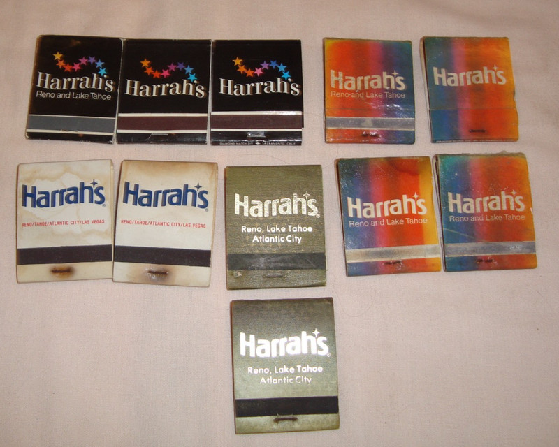 Lot of (11) Harrah's Reno and Lake Tahoe Hotel And Casino Matchbooks Unstruck