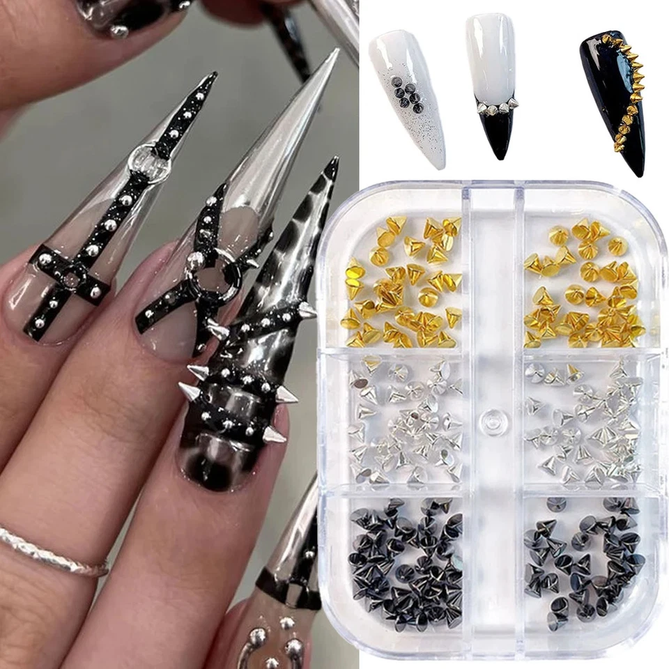 Mini Metall Nagelstuds Nieten Kegel Spike Nail Art Dekoration Schmuck - Bild 4 von 4