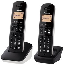PANASONIC KXTGB612JTW 2 X TELEFONO CORDLESS DUO BLOCCO CHIAMATE NERO/BIANCO