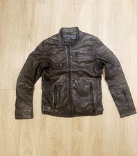 G-STAR Lederjacke Bikerjacke weich braun kurz figurbetont L 42