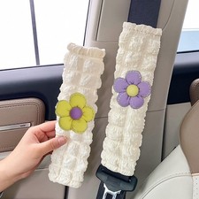 Cute Seat Belt Cover Pad 2pc, Car Seatbelt Cover Purple Yellow