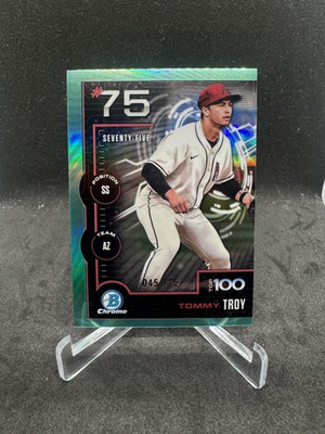 #ad 2025 Bowman Tommy Troy Bowman Scouts Top 100 #BTP 75 Aqua Refractor 125 RC $9.99