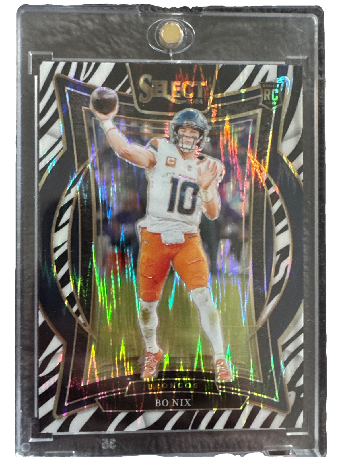 2024 Panini Select Bo Nix Concourse Level Zebra Print SSP Case Hit Broncos RC