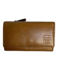 Authentic KADOYA KEY CASE COMPACT WALLET Brown Men  7305