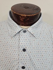 Footjoy Mens XL Blue White Birds And Ships Short Sleeve Golf Polo Shirt