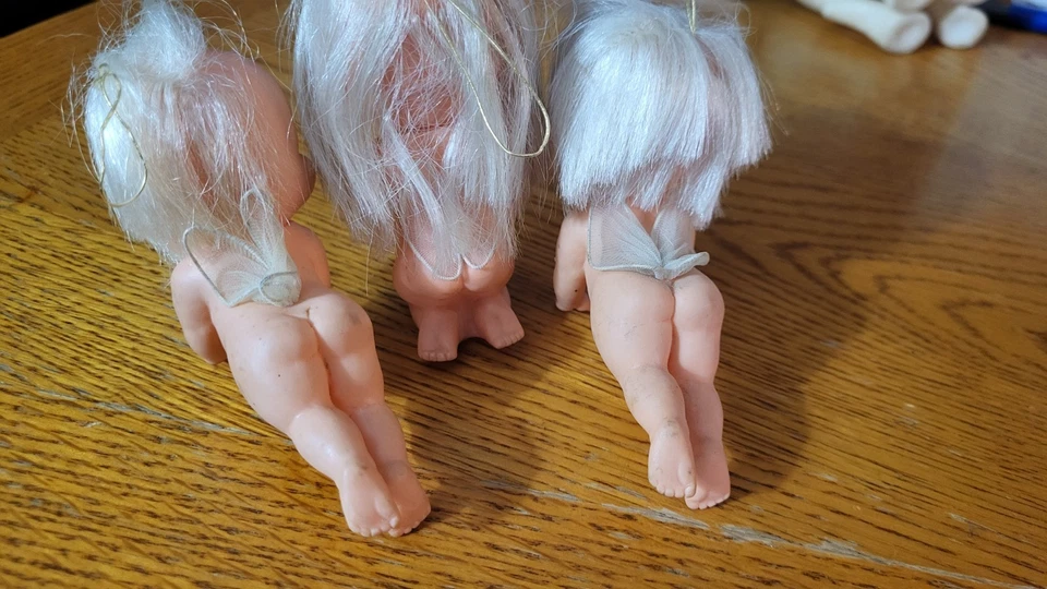 Adornos de ángeles de goma japoneses de colección alas de nailon muñecas niño niña MCM kitschy Foto 3 de 4