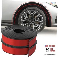 2PCS Car Wheel Eyebrow Arch Trim, Fender Flares 5.5 CM, 23 FT Black L-Style